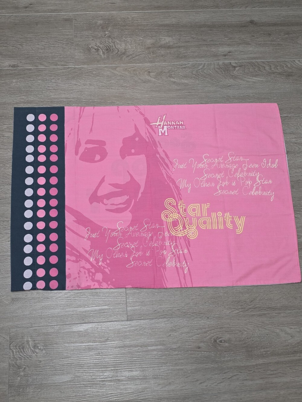 Vintage Hannah Montana Pillow Case Twin- Regular Size